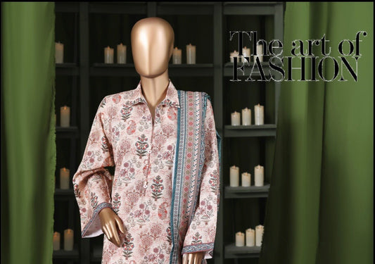 BINSAEED KHADDAR PRINTED STITCHED-3PC